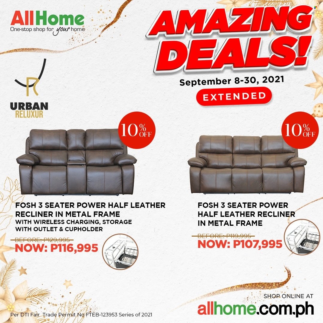 thumbnail - AllHome offer  - 8.9.2021 - 30.9.2021 - Sales products - recliner chair, metal frame. Page 7.