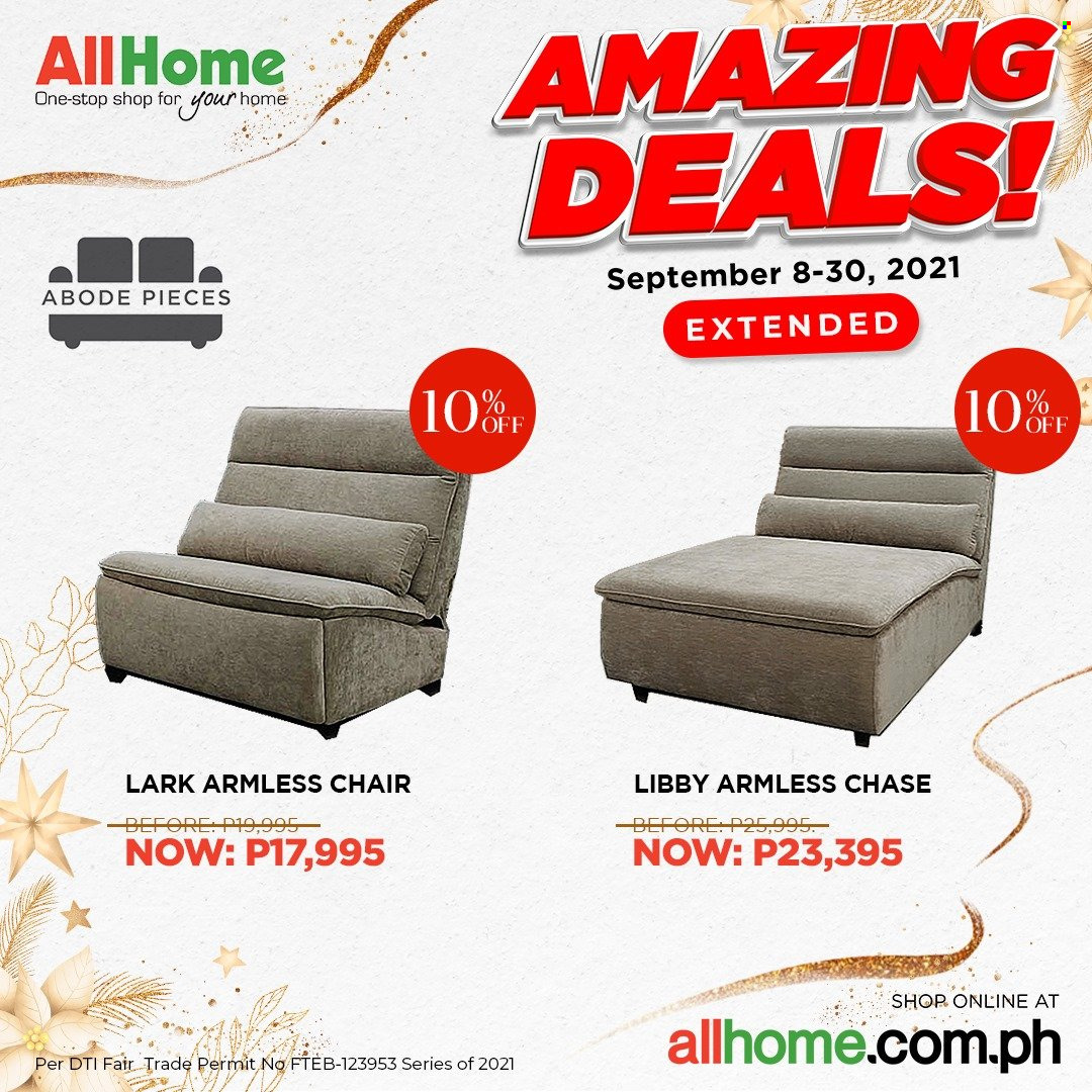 thumbnail - AllHome offer  - 8.9.2021 - 30.9.2021 - Sales products - chair. Page 12.