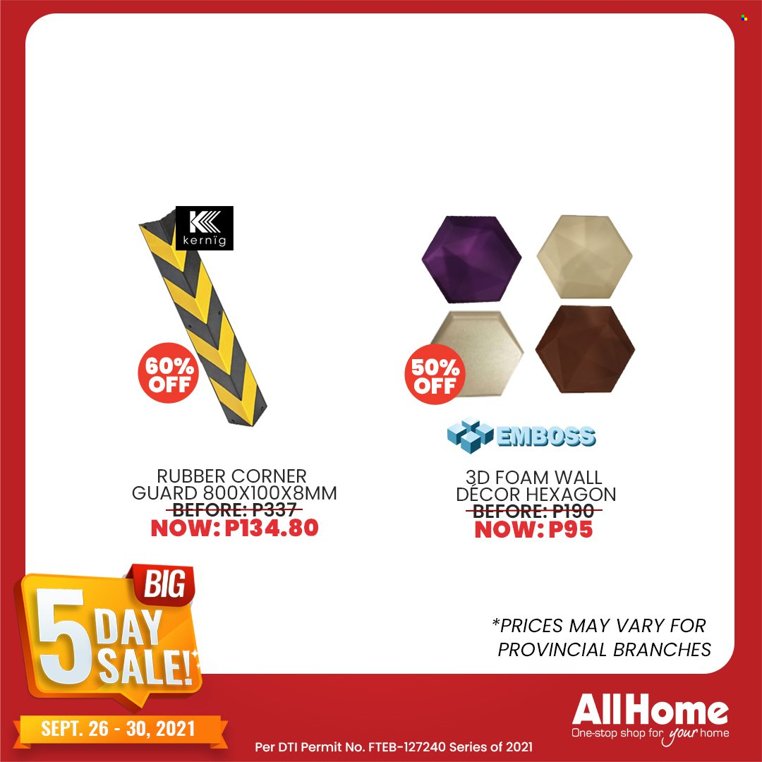 thumbnail - AllHome offer  - 26.9.2021 - 30.9.2021 - Sales products - wall decor. Page 2.