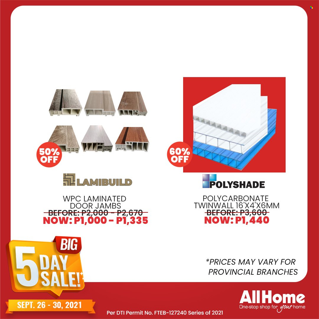 AllHome offer  - 26.9.2021 - 30.9.2021 - Sales products - door. Page 4.