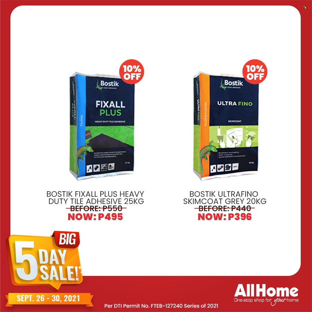 thumbnail - AllHome offer  - 26.9.2021 - 30.9.2021 - Sales products - adhesive. Page 23.
