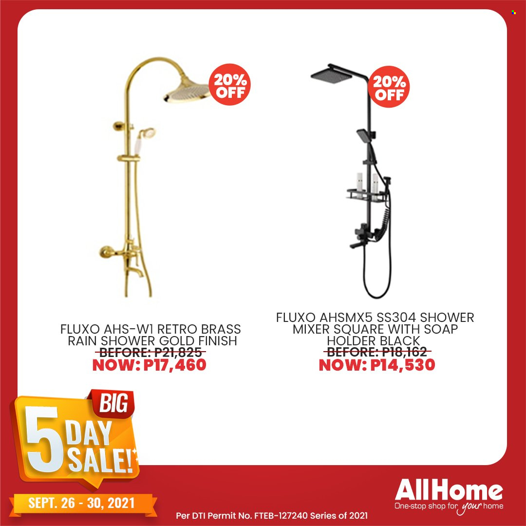 AllHome offer  - 26.9.2021 - 30.9.2021 - Sales products - shower mixer, Holder. Page 25.
