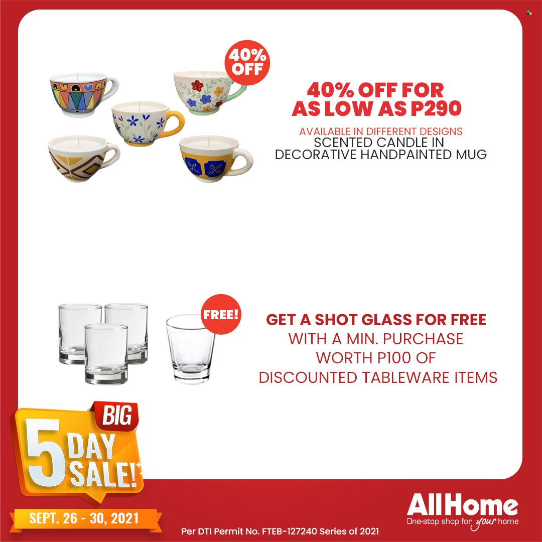 thumbnail - AllHome offer  - 26.9.2021 - 30.9.2021 - Sales products - mug, tableware, candle. Page 32.