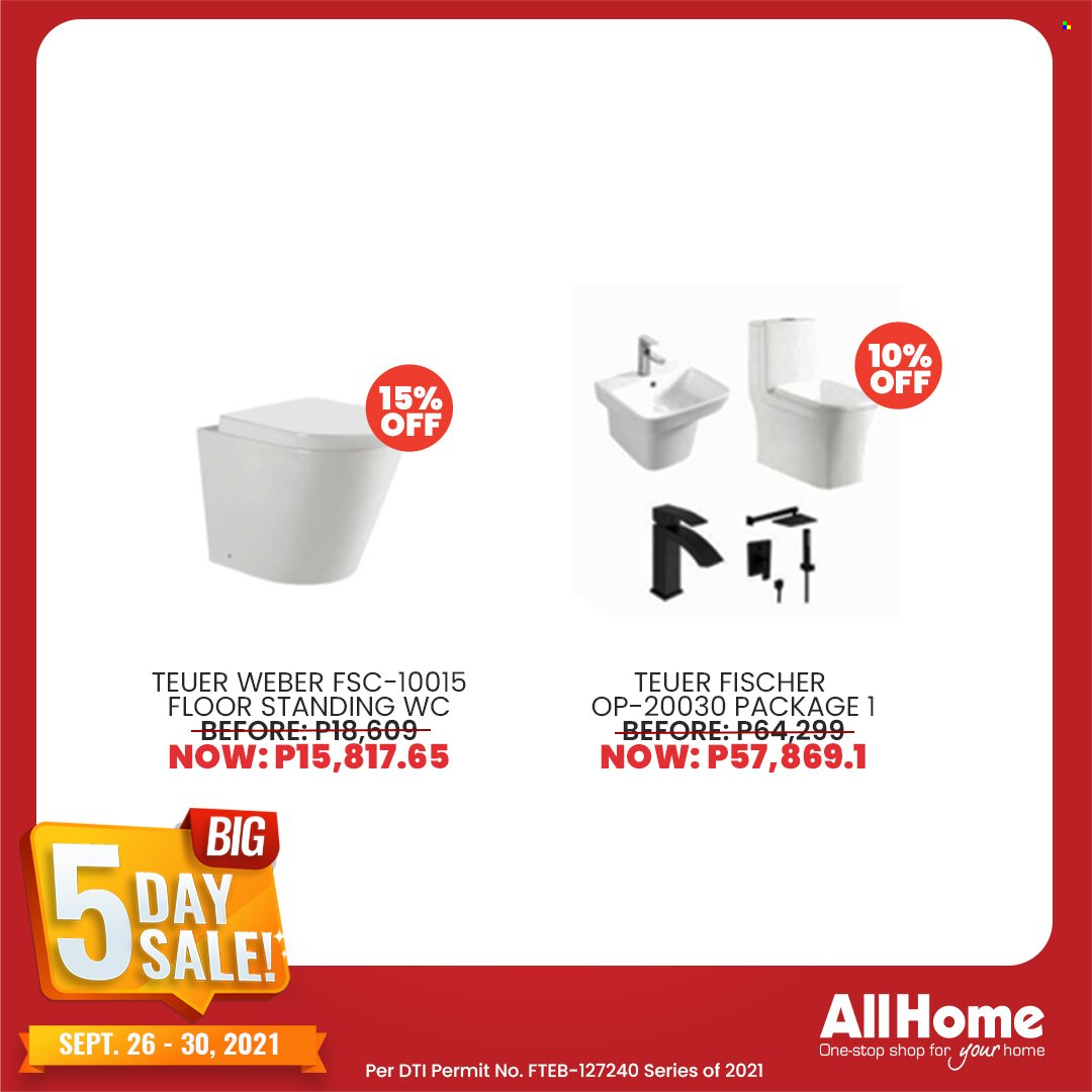 thumbnail - AllHome offer  - 26.9.2021 - 30.9.2021 - Sales products - Fischer, Weber. Page 36.