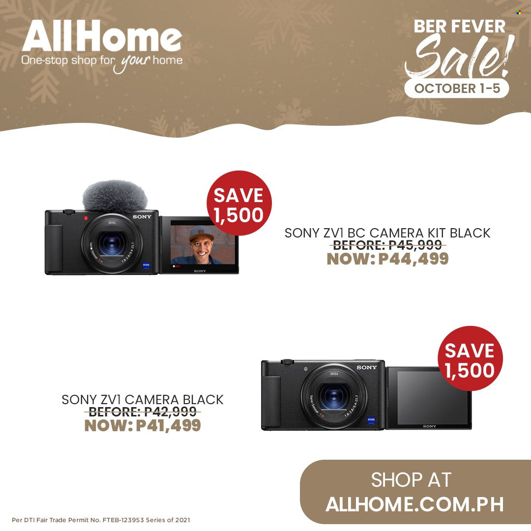 thumbnail - AllHome offer  - 1.10.2021 - 5.10.2021 - Sales products - Sony, camera. Page 5.