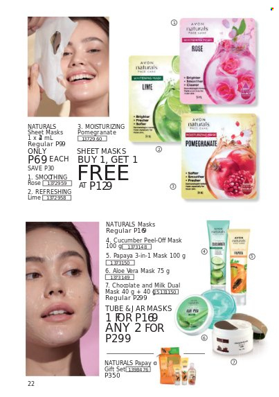 thumbnail - Avon offer  - 1.10.2021 - 31.10.2021 - Sales products - Avon, peel-off mask, gift set. Page 22.