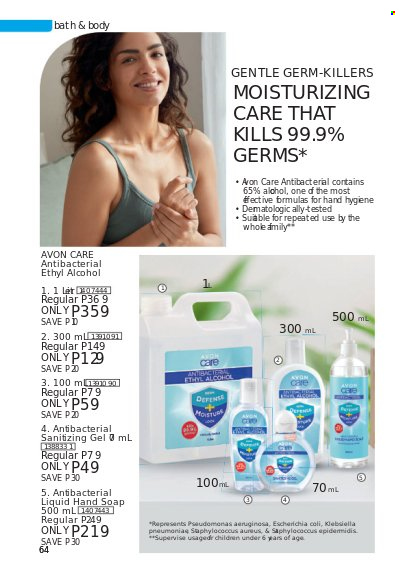 thumbnail - Avon offer  - 1.10.2021 - 31.10.2021 - Sales products - hand soap, Avon, soap. Page 64.