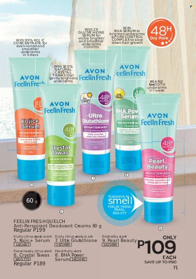 thumbnail - Avon offer  - 1.10.2021 - 31.10.2021 - Sales products - Avon, serum, anti-perspirant, deodorant. Page 71.