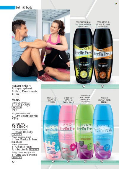 thumbnail - Avon offer  - 1.10.2021 - 31.10.2021 - Sales products - Avon, anti-perspirant, roll-on. Page 72.