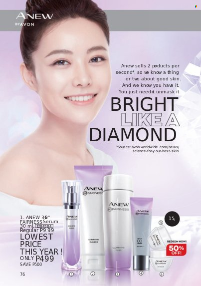 thumbnail - Avon offer  - 1.10.2021 - 31.10.2021 - Sales products - Avon, Anew, serum. Page 76.