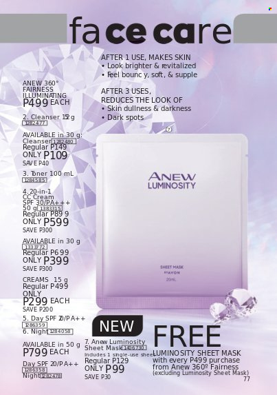 thumbnail - Avon offer  - 1.10.2021 - 31.10.2021 - Sales products - Avon, Anew, cleanser, Hask. Page 77.