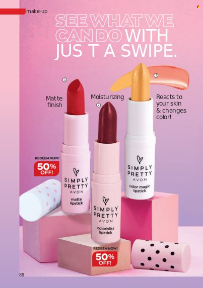 thumbnail - Avon offer  - 1.10.2021 - 31.10.2021 - Sales products - Avon, lipstick, makeup. Page 88.