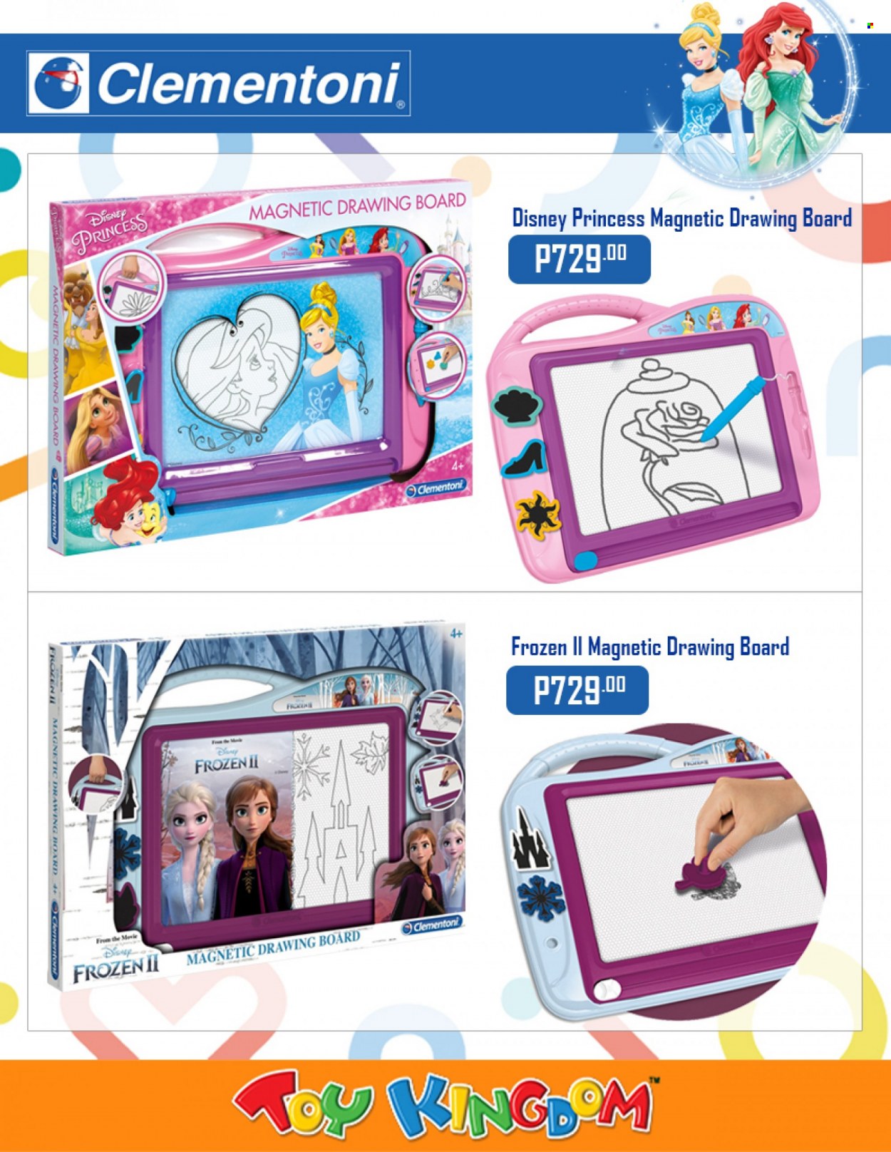thumbnail - Toy Kingdom offer  - Sales products - Disney, drawing board, princess, Clementoni. Page 6.