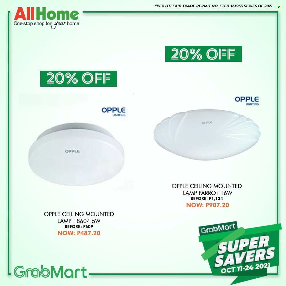 AllHome offer  - 11.10.2021 - 24.10.2021 - Sales products - lamp. Page 2.