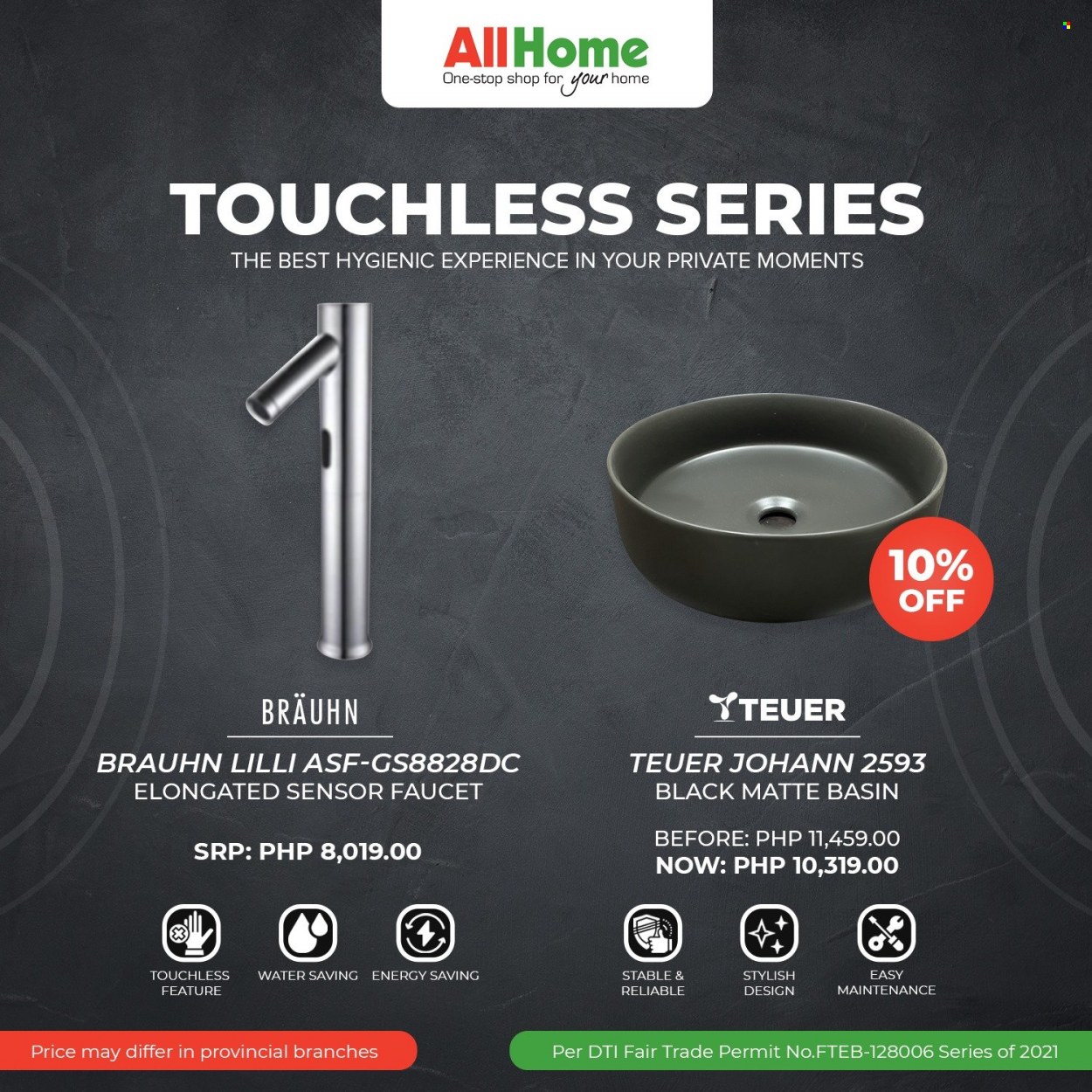 AllHome offer  - Sales products - faucet, Moments. Page 1.