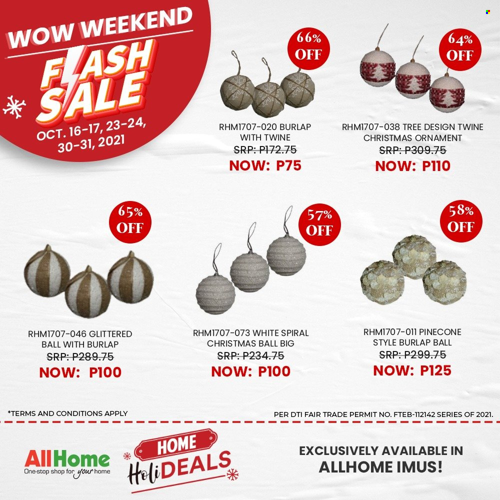 thumbnail - AllHome offer  - 16.10.2021 - 31.10.2021 - Sales products - christmas ornament. Page 11.