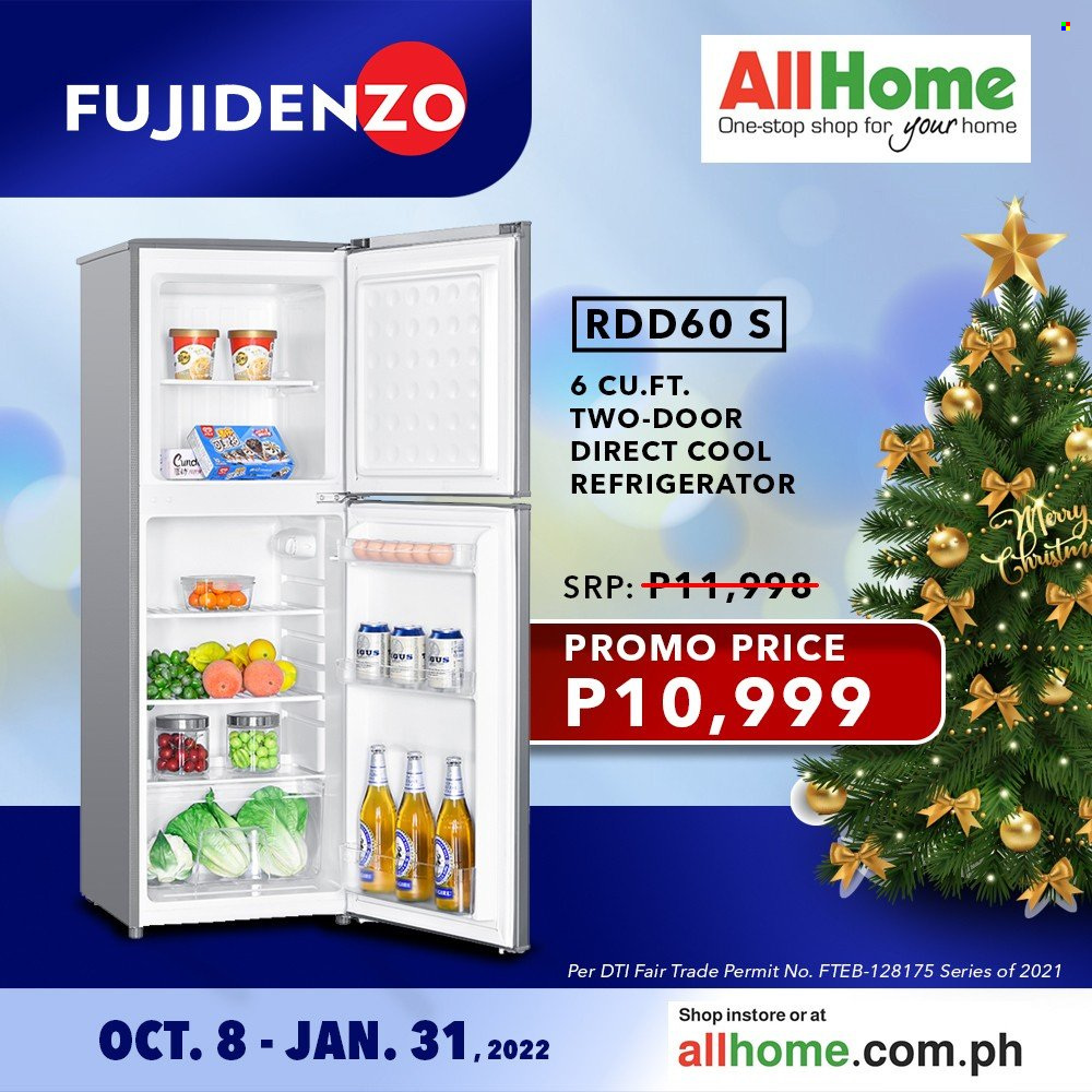 thumbnail - AllHome offer  - 8.10.2021 - 31.1.2022 - Sales products - refrigerator. Page 3.