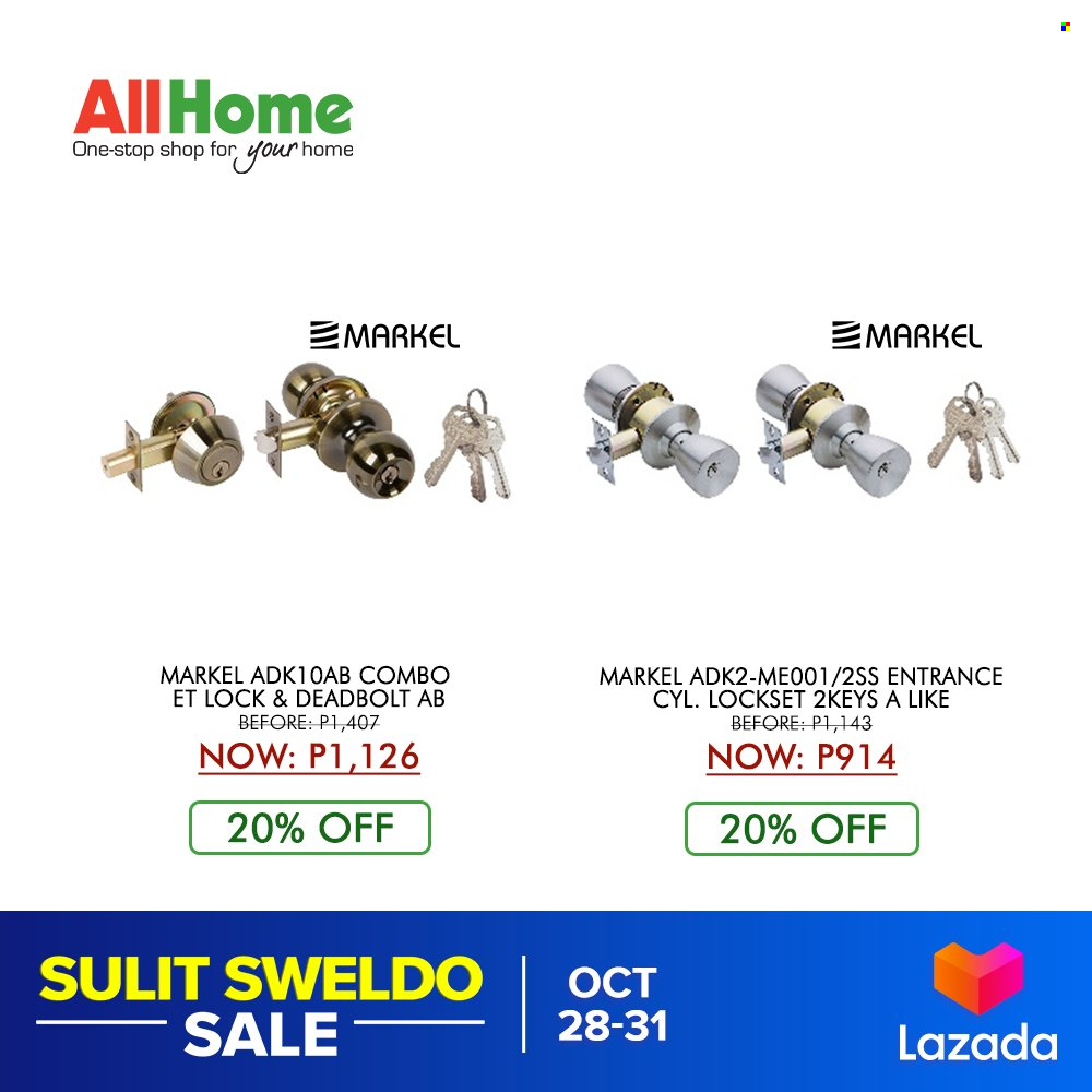 thumbnail - AllHome offer  - 28.10.2021 - 31.10.2021 - Sales products - lockset. Page 10.