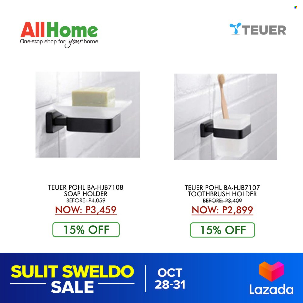 thumbnail - AllHome offer  - 28.10.2021 - 31.10.2021 - Sales products - toothbrush, holder, toothbrush holder. Page 19.