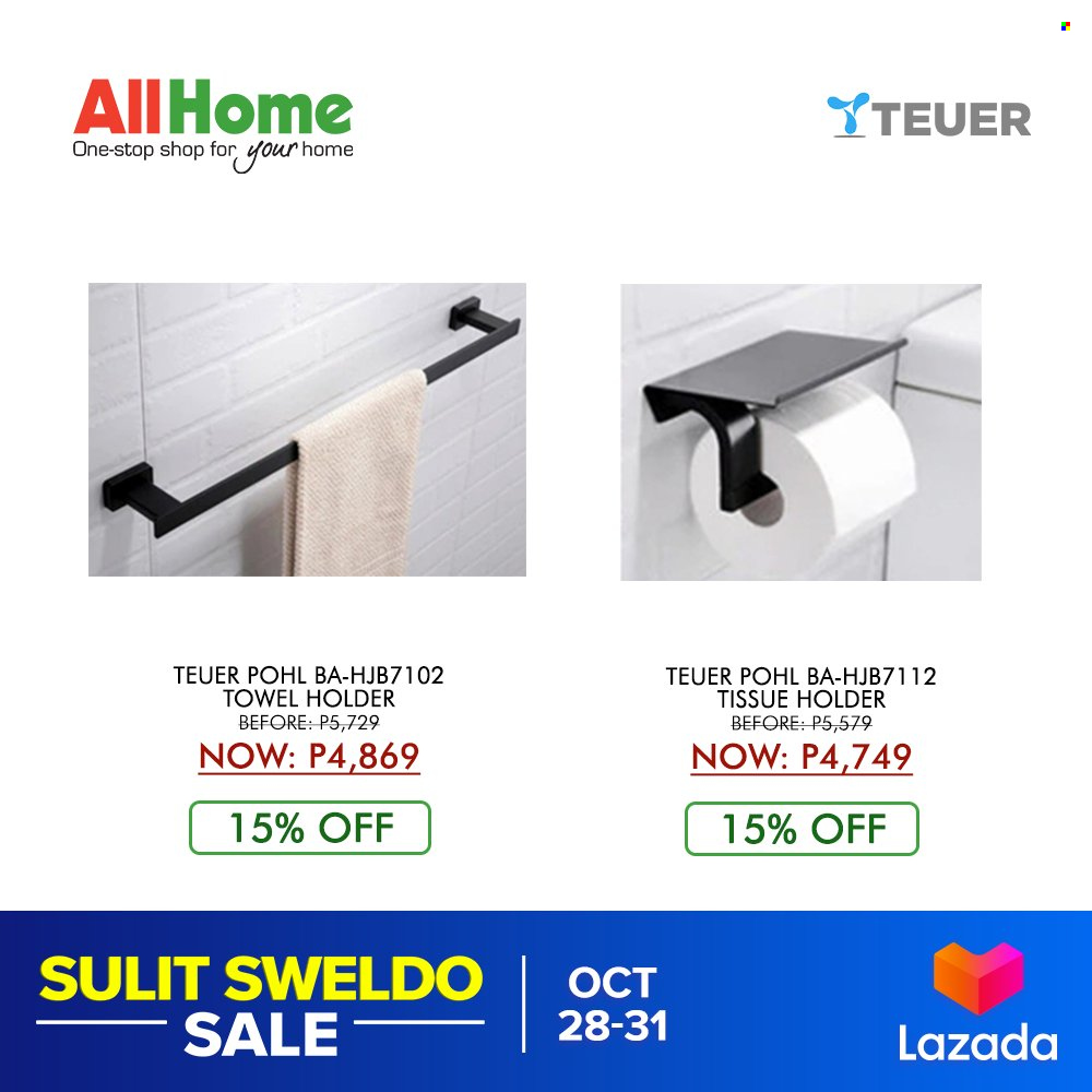 thumbnail - AllHome offer  - 28.10.2021 - 31.10.2021 - Sales products - holder, towel. Page 20.