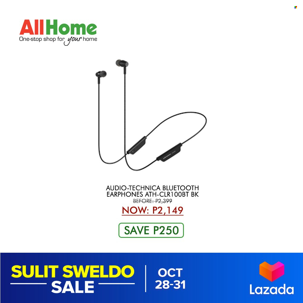thumbnail - AllHome offer  - 28.10.2021 - 31.10.2021 - Sales products - Audio-Technica. Page 38.