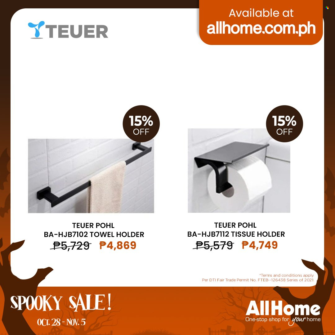 AllHome offer  - 28.10.2021 - 5.11.2021 - Sales products - Holder, towel. Page 8.