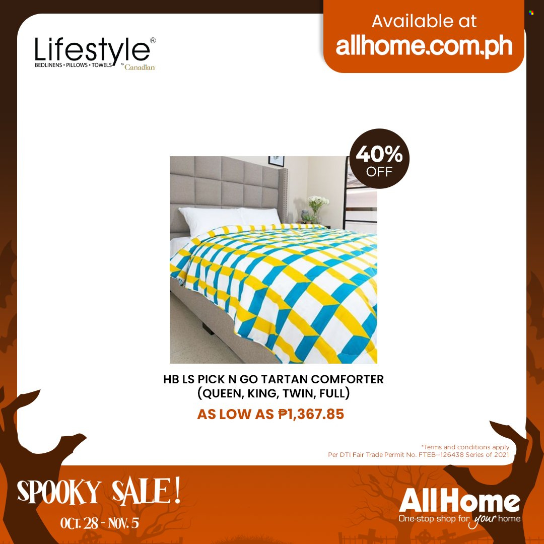 AllHome offer  - 28.10.2021 - 5.11.2021 - Sales products - comforter, pillow. Page 14.