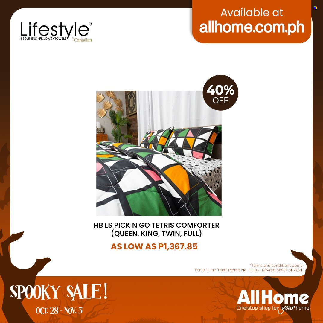 AllHome offer  - 28.10.2021 - 5.11.2021 - Sales products - comforter, pillow. Page 17.