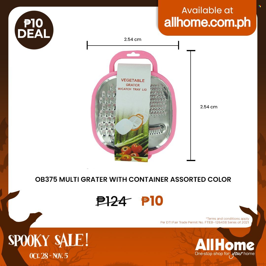 AllHome offer  - 28.10.2021 - 5.11.2021 - Sales products - lid, tray, handy grater. Page 25.