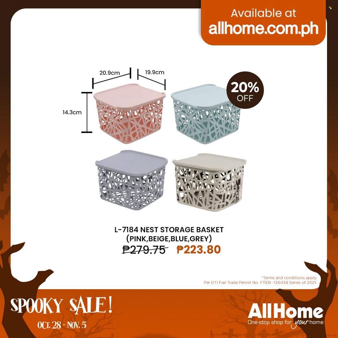 thumbnail - AllHome offer  - 28.10.2021 - 5.11.2021 - Sales products - basket, storage basket. Page 27.