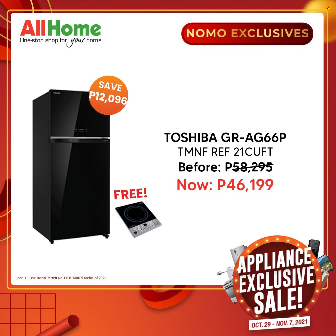 AllHome offer  - 29.10.2021 - 7.11.2021 - Sales products - Toshiba. Page 5.