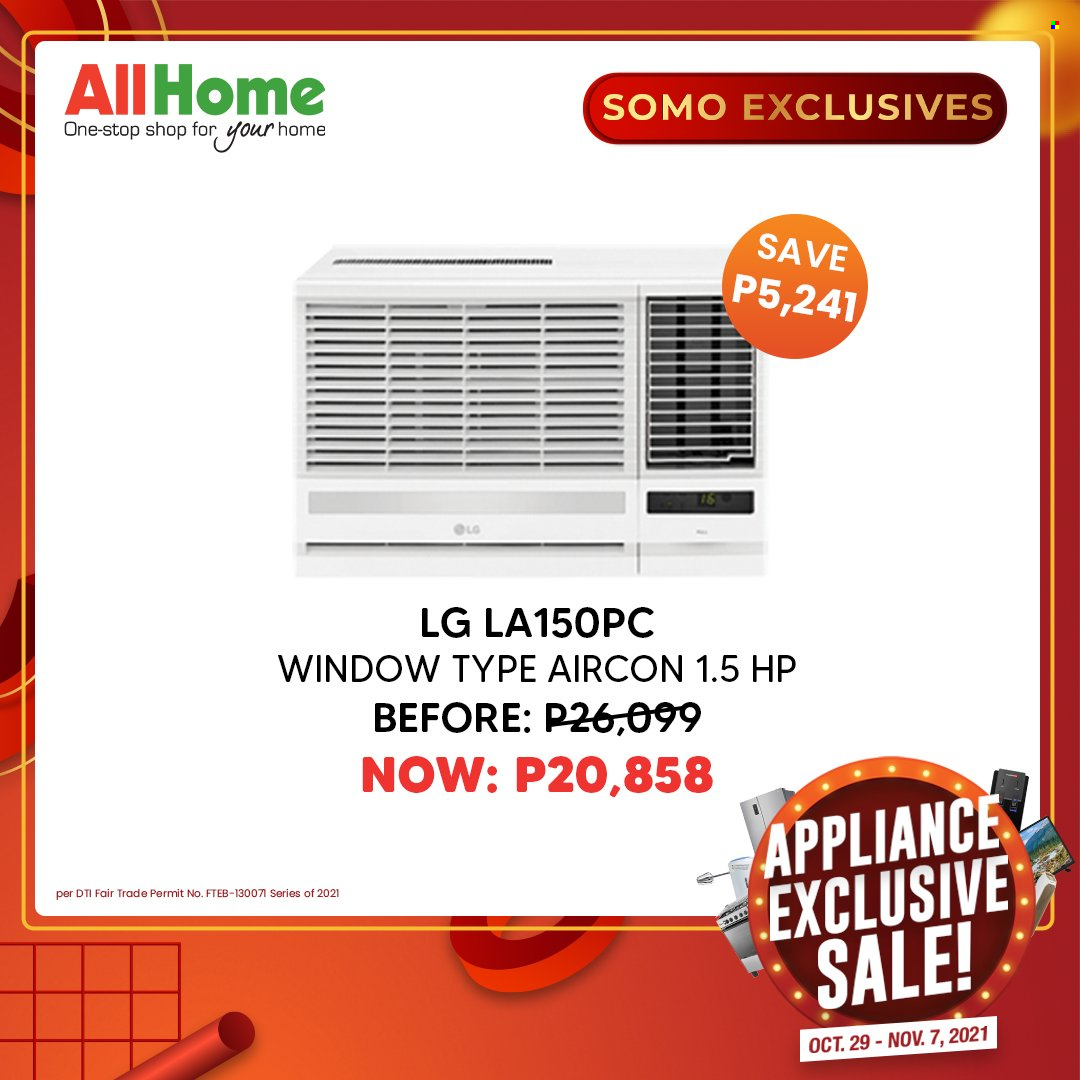 AllHome offer  - 29.10.2021 - 7.11.2021 - Sales products - LG, Hewlett Packard. Page 26.