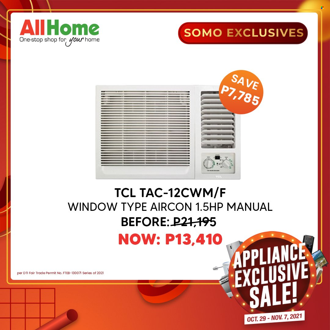 thumbnail - AllHome offer  - 29.10.2021 - 7.11.2021 - Sales products - TCL. Page 28.