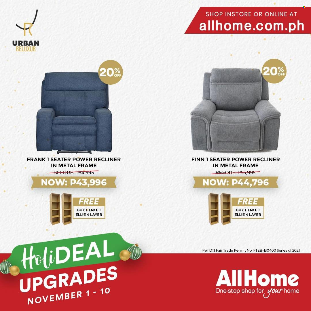 AllHome offer  - 1.11.2021 - 10.11.2021 - Sales products - recliner chair, metal frame. Page 3.