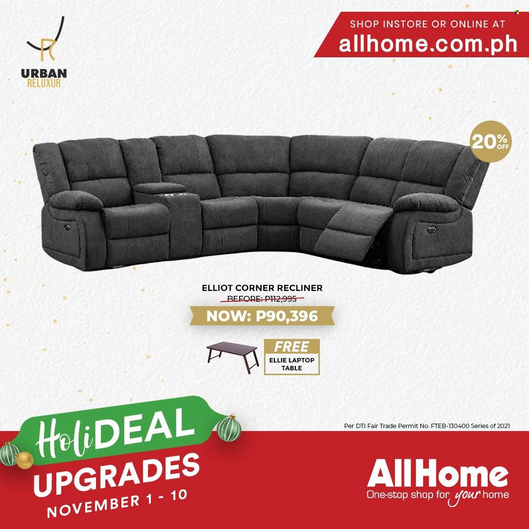 thumbnail - AllHome offer  - 1.11.2021 - 10.11.2021 - Sales products - laptop, table, recliner chair. Page 5.