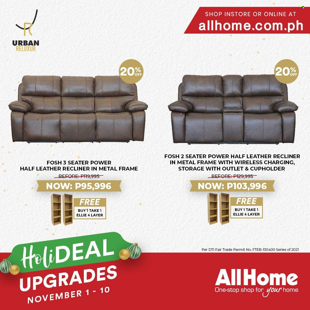 thumbnail - AllHome offer  - 1.11.2021 - 10.11.2021 - Sales products - recliner chair, metal frame. Page 6.