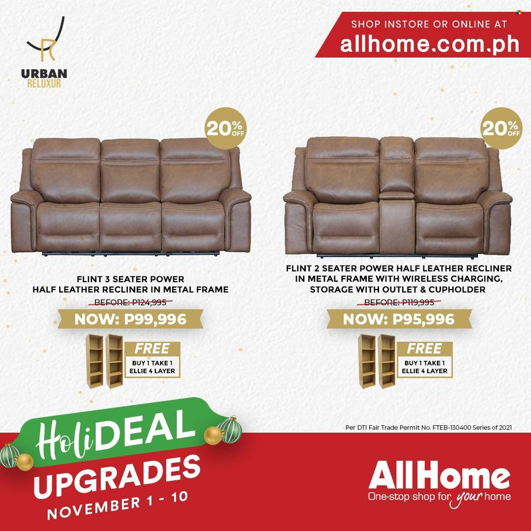 thumbnail - AllHome offer  - 1.11.2021 - 10.11.2021 - Sales products - recliner chair, metal frame. Page 10.
