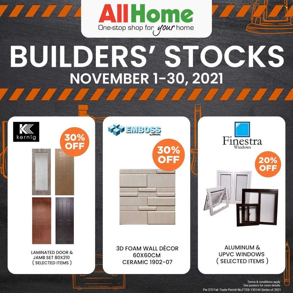 thumbnail - AllHome offer  - 1.11.2021 - 30.11.2021 - Sales products - wall decor, window. Page 7.
