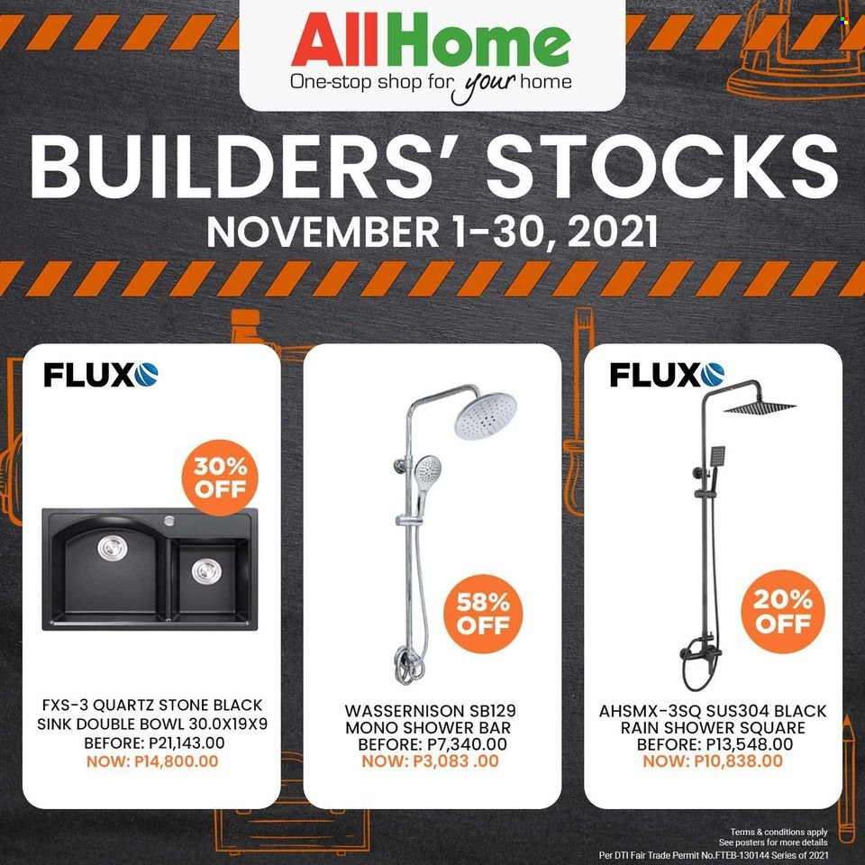 AllHome offer  - 1.11.2021 - 30.11.2021 - Sales products - sink. Page 9.