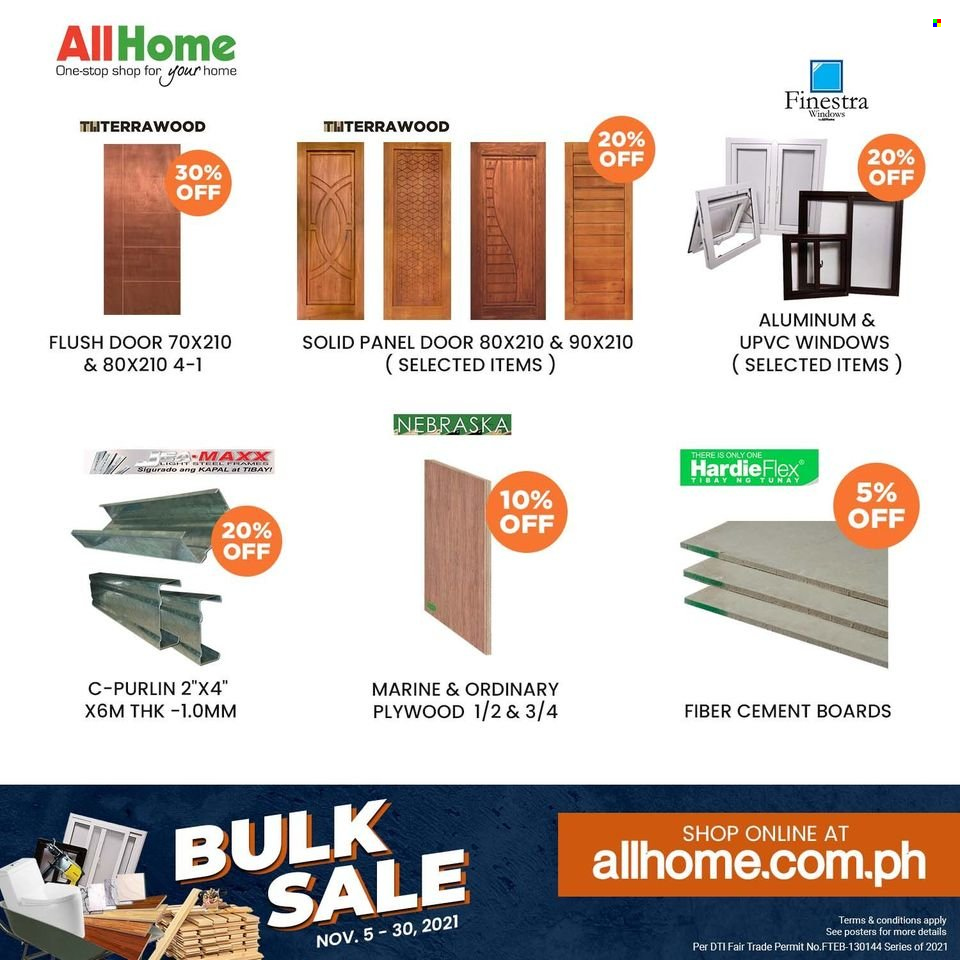 thumbnail - AllHome offer  - 5.11.2021 - 30.11.2021 - Sales products - door, window. Page 1.