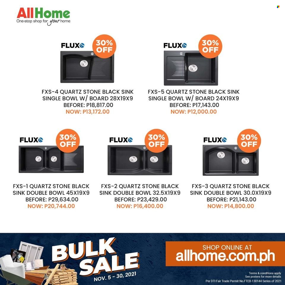 AllHome offer  - 5.11.2021 - 30.11.2021 - Sales products - bowl, sink. Page 5.