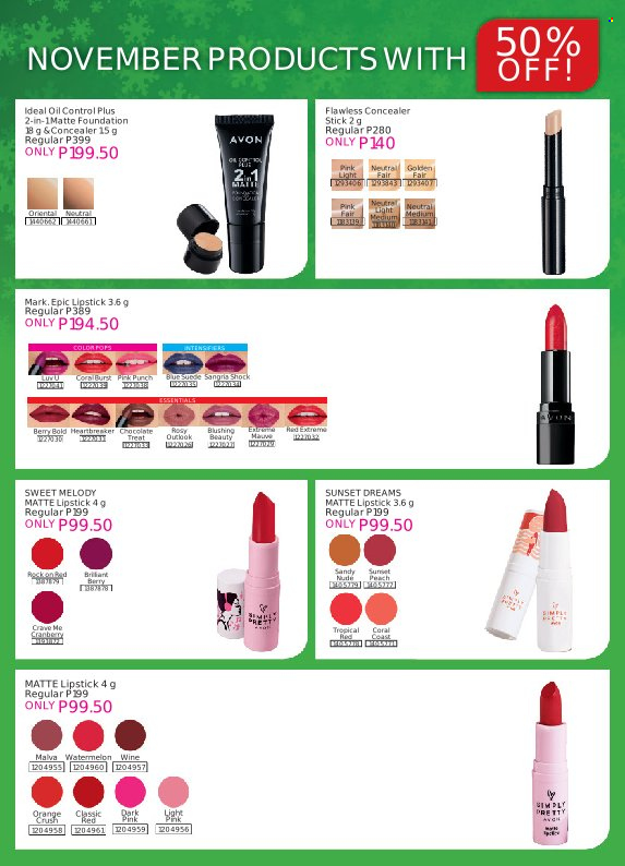 thumbnail - Avon offer  - 1.11.2021 - 30.11.2021 - Sales products - Avon, corrector, lipstick. Page 2.