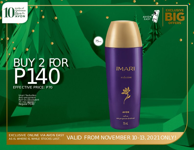 thumbnail - Avon offer  - 10.11.2021 - 13.11.2021 - Sales products - Avon, anti-perspirant, roll-on, Imari. Page 11.