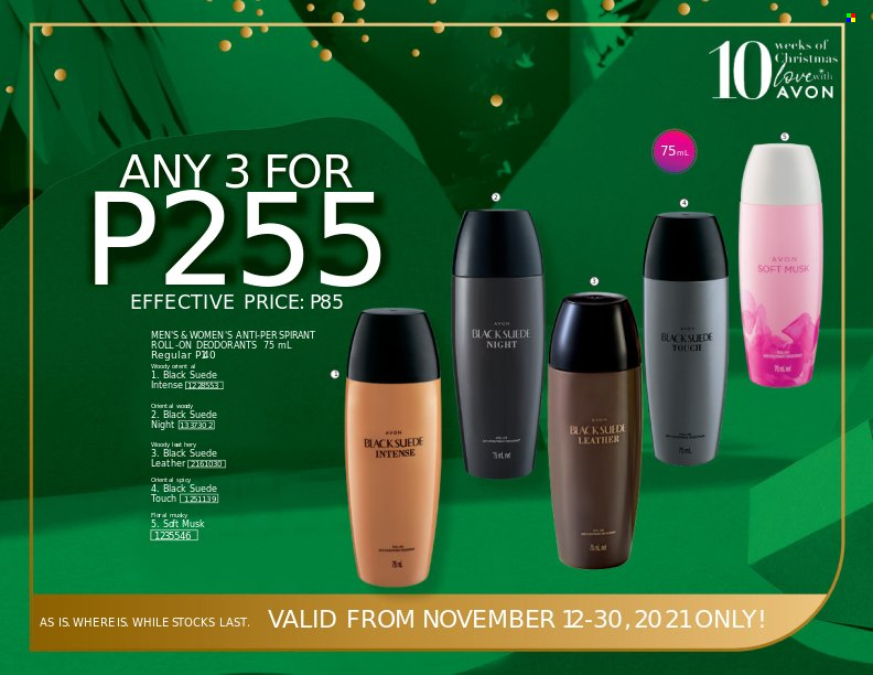 thumbnail - Avon offer  - 12.11.2021 - 30.11.2021 - Sales products - Avon, roll-on, deodorant. Page 7.
