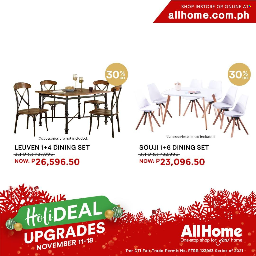 AllHome offer  - 11.11.2021 - 18.11.2021 - Sales products - dining set. Page 12.
