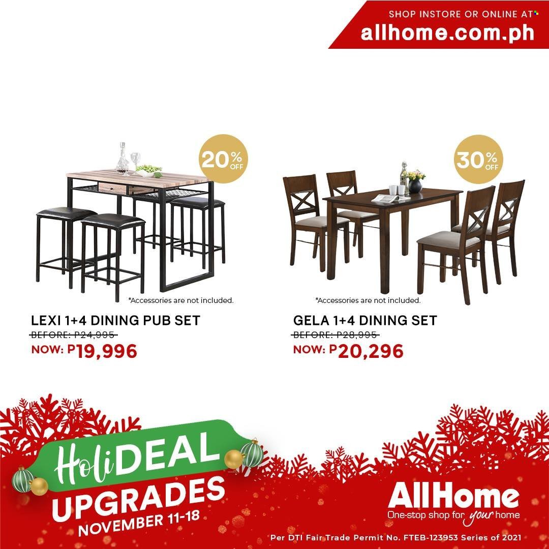 AllHome offer  - 11.11.2021 - 18.11.2021 - Sales products - dining set. Page 14.