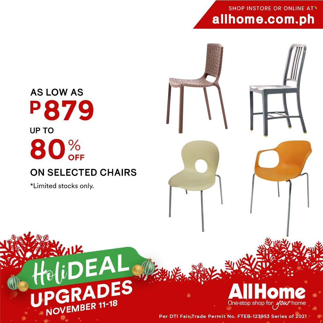 AllHome offer  - 11.11.2021 - 18.11.2021 - Sales products - chair. Page 16.