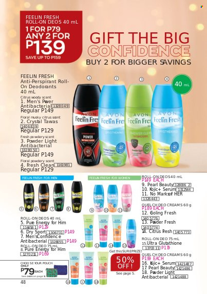 thumbnail - Avon offer  - 1.12.2021 - 31.12.2021 - Sales products - serum, anti-perspirant, roll-on, deodorant. Page 46.