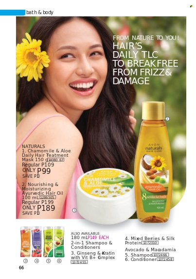 thumbnail - Avon offer  - 1.12.2021 - 31.12.2021 - Sales products - Avon, hair oil, ginseng. Page 64.