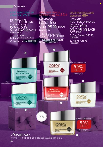 thumbnail - Avon offer  - 1.12.2021 - 31.12.2021 - Sales products - Avon, Anew, day cream, night cream. Page 72.